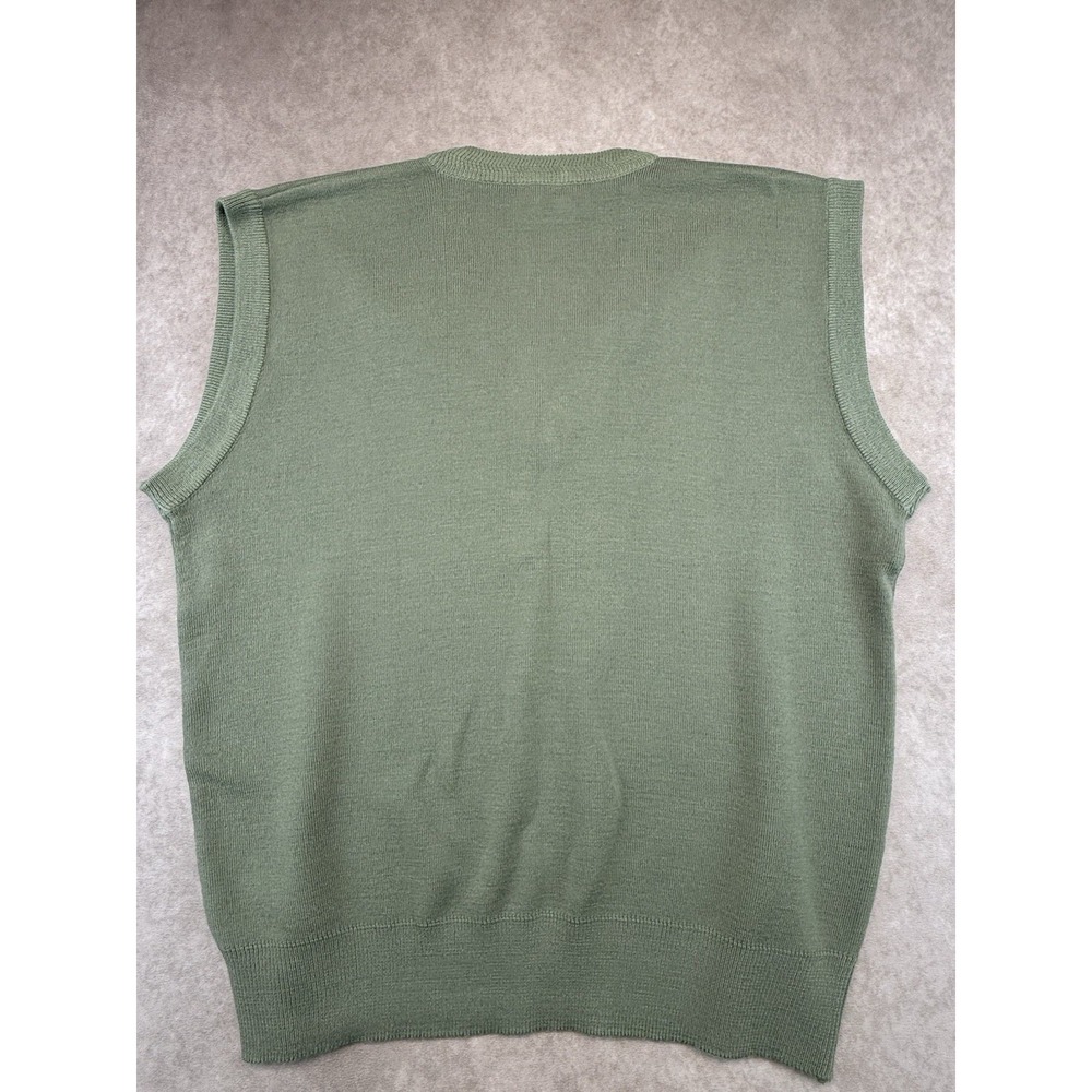 Vintage Gabicci Men's L Wool Blend Sweater Vest Green V Neck Golf Preppy Korea - Picture 4 of 10